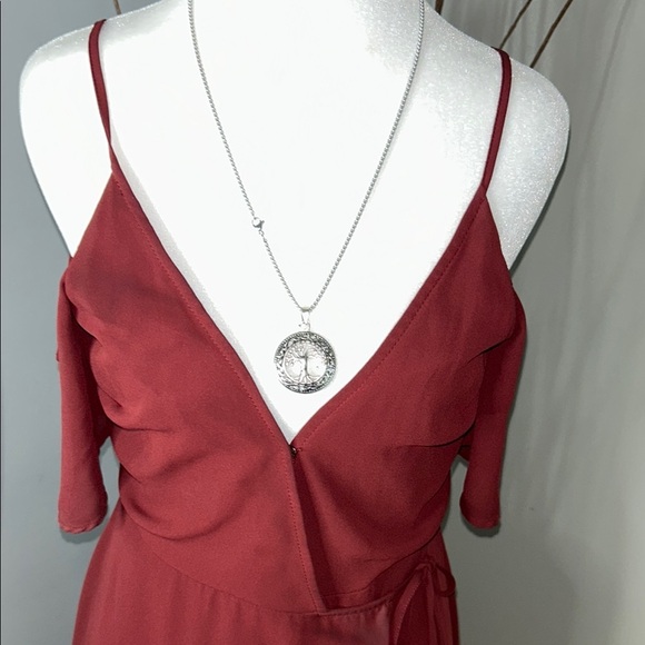 Lush Red Wrap Tie Front Mini Dress - Picture 2 of 10